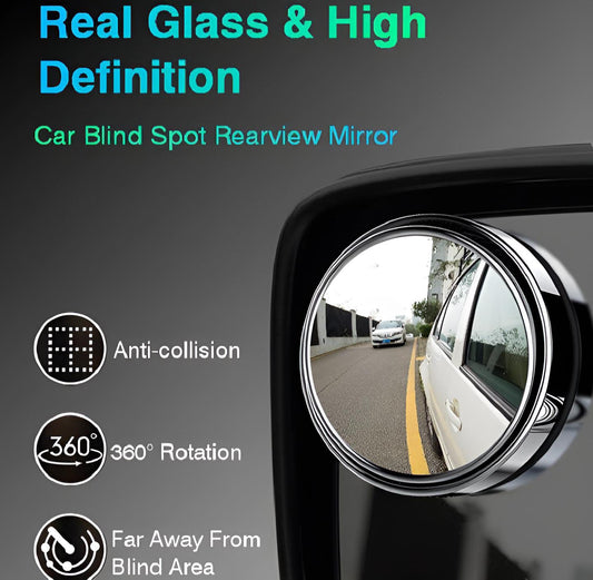 Blindspot Rearview Convex Mirror – 2pcs | Wide-Angle Anti-Glare Side Mirror for Cars & Vehicles - Smartify Zone