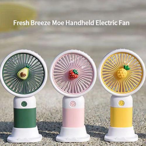 Fresh Breeze Moe Handheld Electric Fan – Cute Fruit Design Portable Mini Desk Fan - Smartify Zone