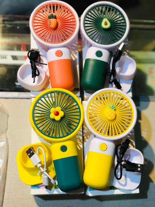Fresh Breeze Moe Handheld Electric Fan – Cute Fruit Design Portable Mini Desk Fan - Smartify Zone