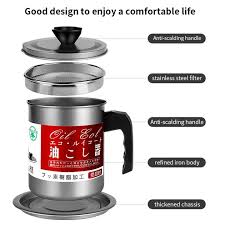 Oil Filter Pot 1.4L – Kitchen Oil Strainer & Storage Container - Smartify Zone