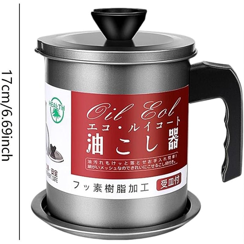 Oil Fryer Pot with Strainer & Lid – Food Grade Cooking Oil Filter - Smartify Zone