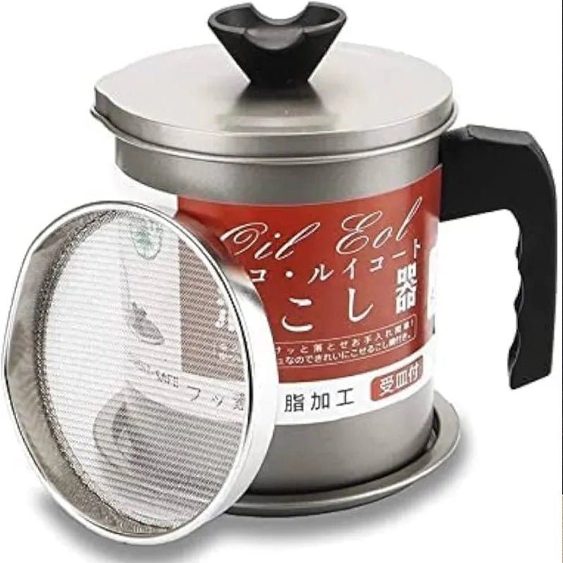 Oil Fryer Pot with Strainer & Lid – Food Grade Cooking Oil Filter - Smartify Zone