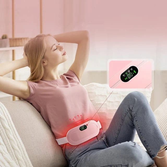 Period Pain Relief Belt – Heated Massage Belt, 3 Heat Levels & 4 Modes - Smartify Zone