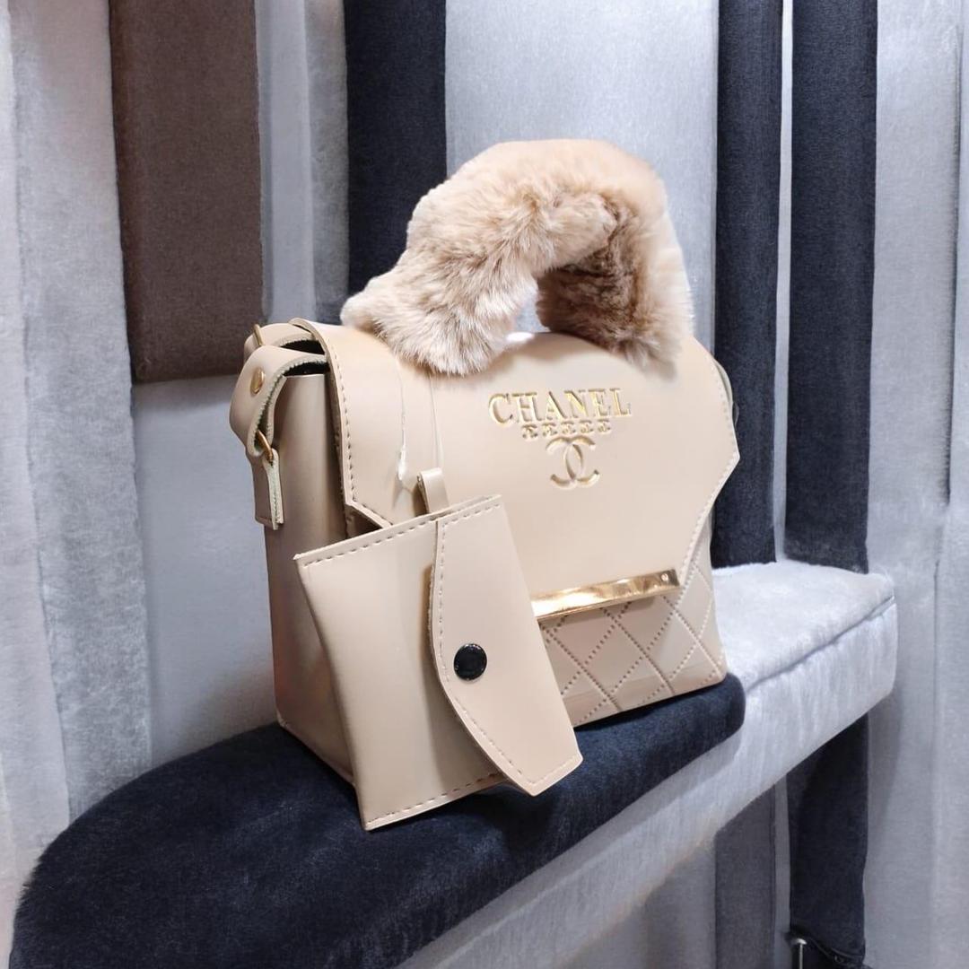 Quilted Chain Handbag with Faux Fur Handle – 3 Colours - Smartify Zone
