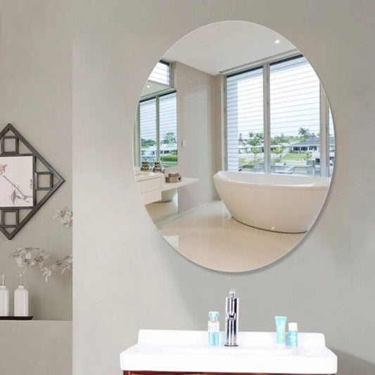Self Adhesive Acrylic Non Glass Mirror Wall Sticker Oval Shape - Smartify Zone